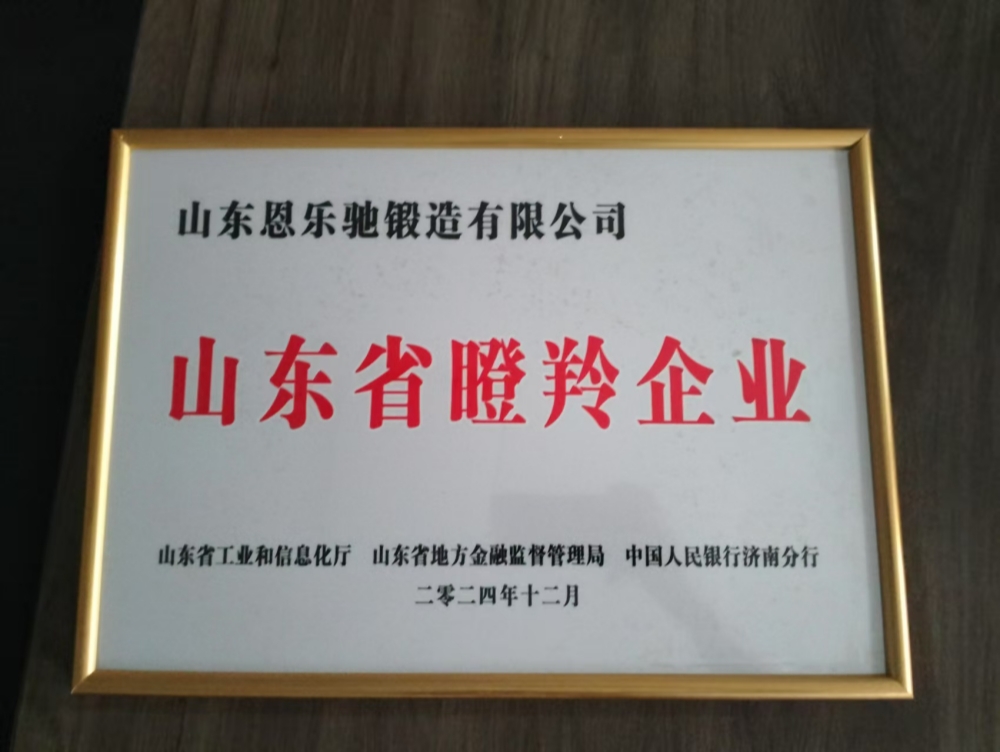 山东恩乐驰锻造有限公司荣获山东省瞪羚企业